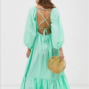 Warehouse puff sleeve dress